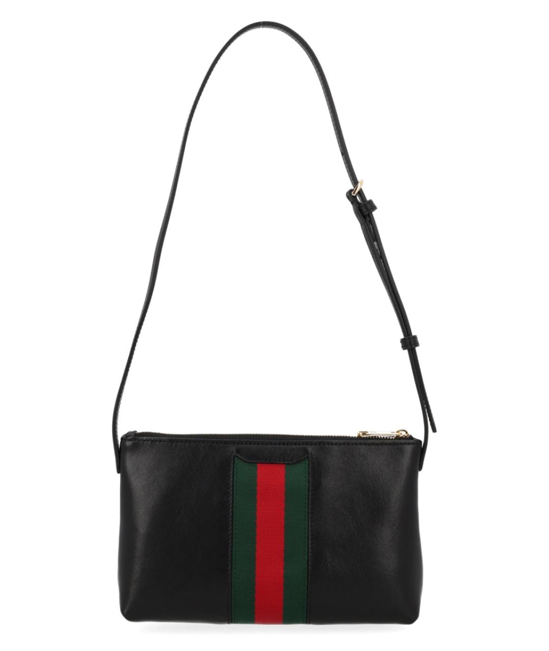 GUCCI Черная кожаная сумка через плечо, фото 3