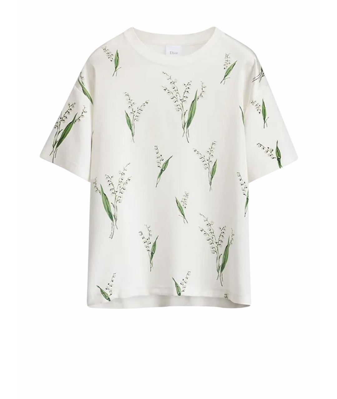 CHRISTIAN DIOR Белая хлопковая футболка, фото 1