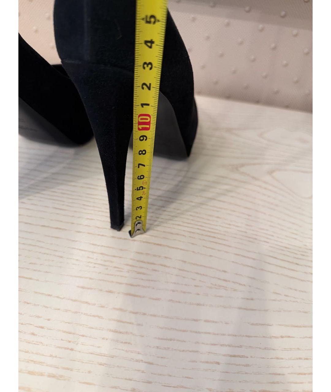 SAINT LAURENT Черные замшевые туфли, фото 6