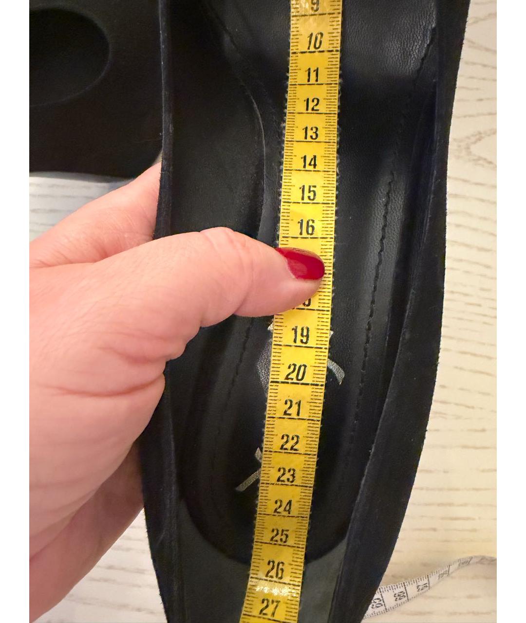 SAINT LAURENT Черные замшевые туфли, фото 7