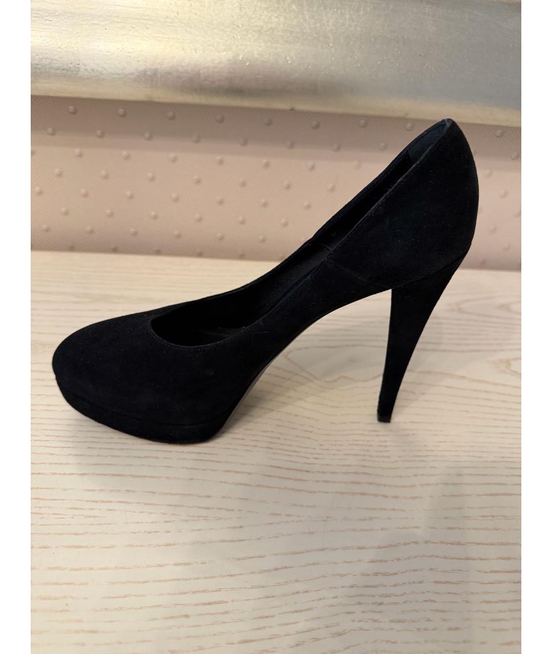 SAINT LAURENT Черные замшевые туфли, фото 9