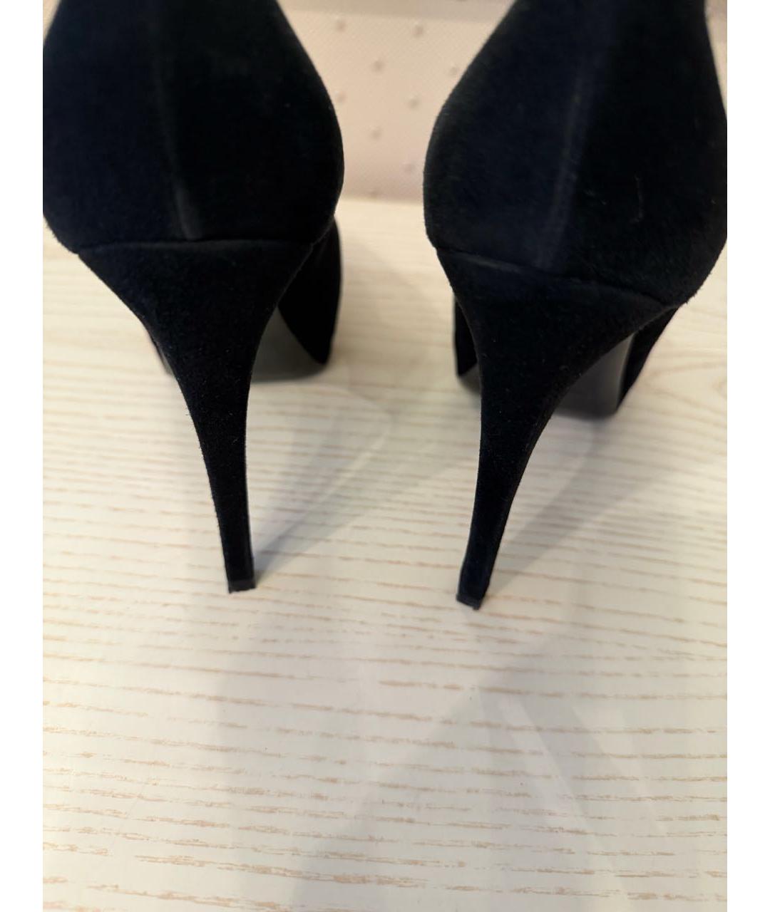 SAINT LAURENT Черные замшевые туфли, фото 3
