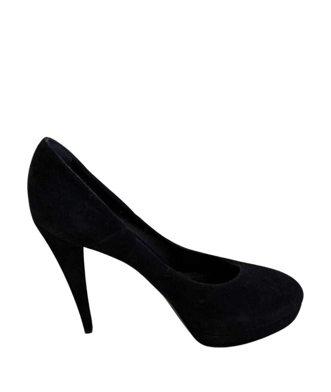 SAINT LAURENT Черные замшевые туфли, фото 1