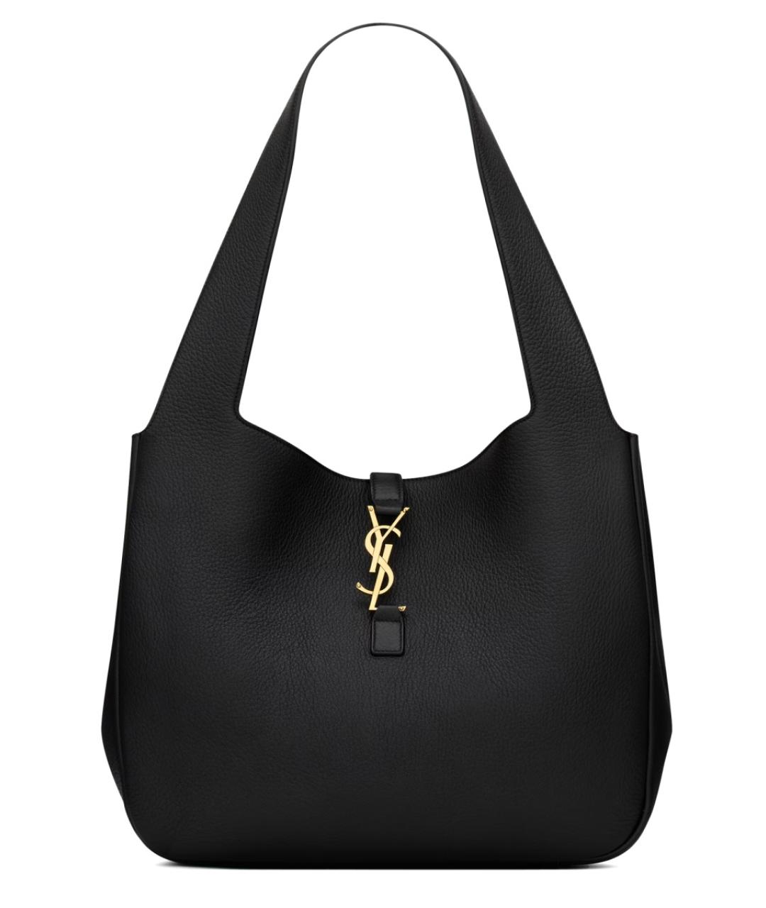 SAINT LAURENT Черная кожаная сумка тоут, фото 3