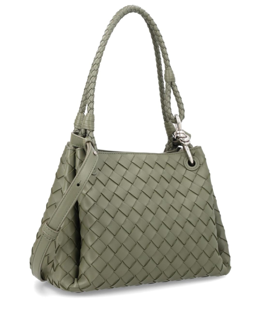 BOTTEGA VENETA Зеленая кожаная сумка через плечо, фото 2