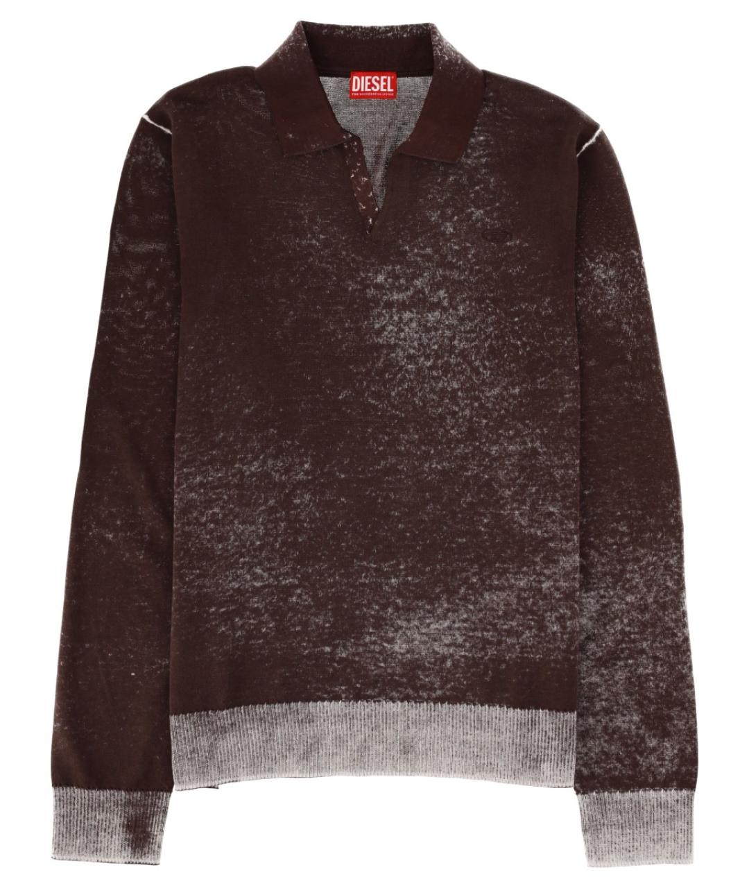 DIESEL Коричневый хлопковый джемпер / свитер, фото 1