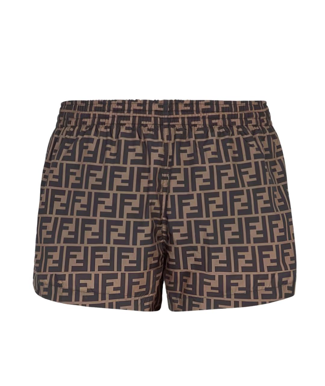 FENDI Коричневые полиэстеровые плавки, фото 2