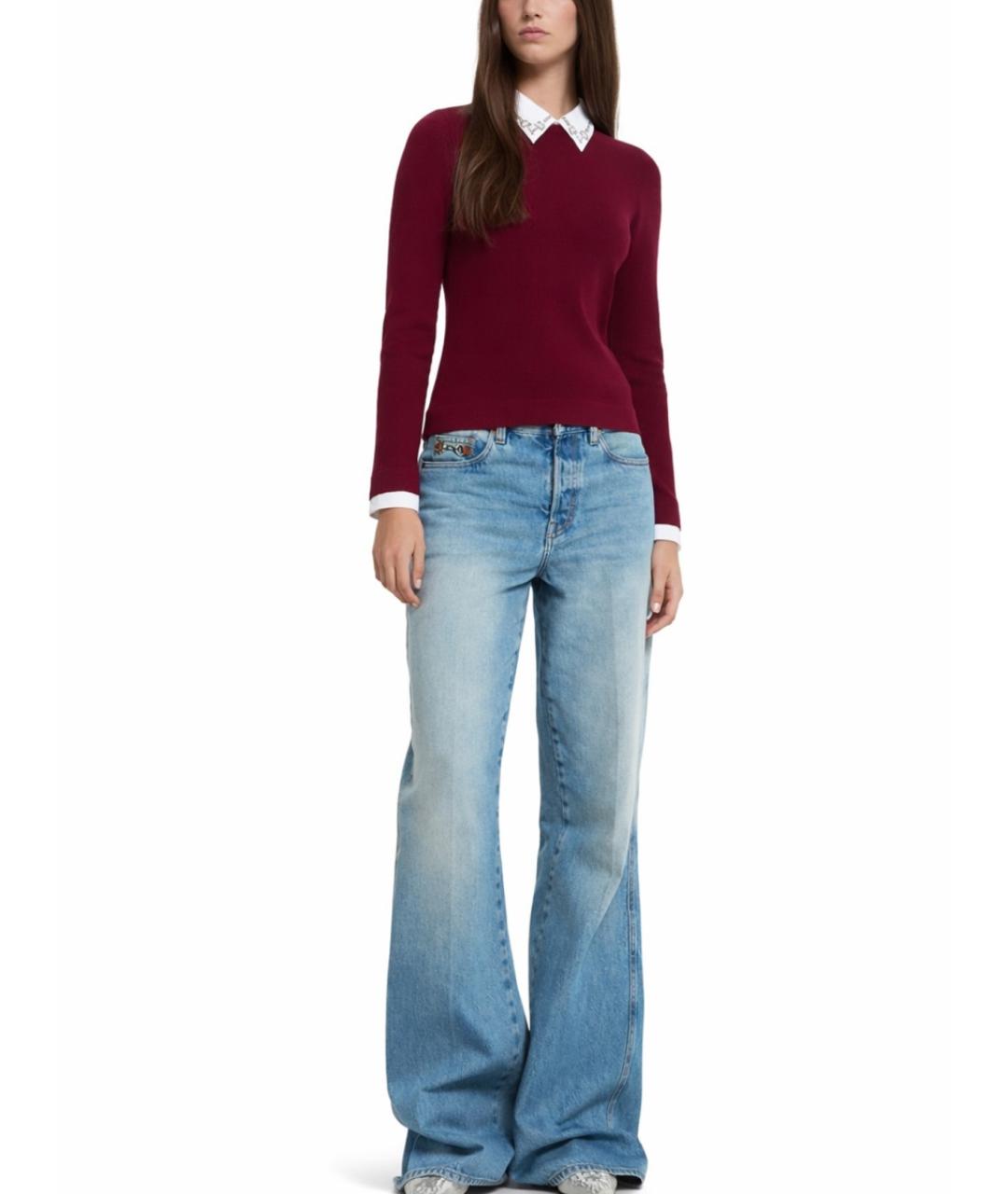 GUCCI Голубые хлопковые джинсы клеш, фото 2