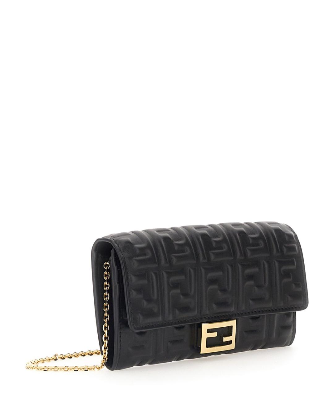 FENDI Черный кожаный кошелек, фото 2