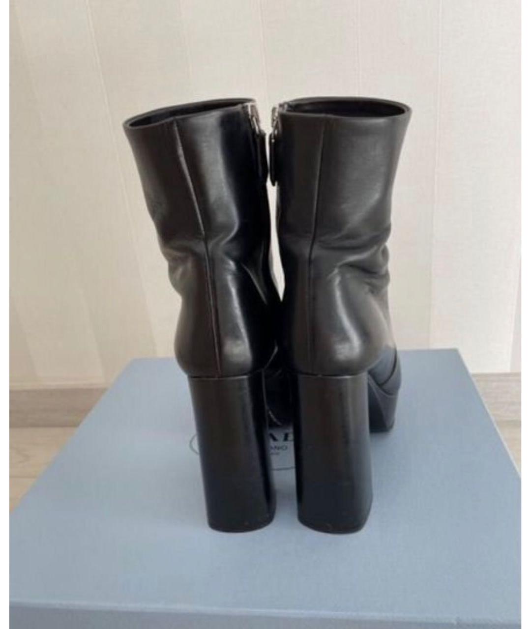 PRADA Черные кожаные ботильоны, фото 2