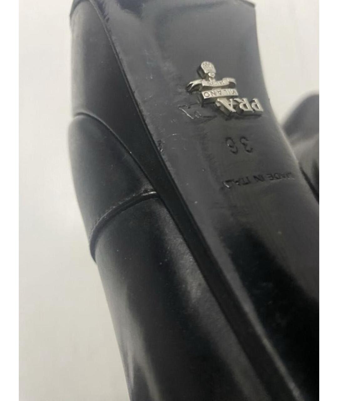 PRADA Черные кожаные ботильоны, фото 4