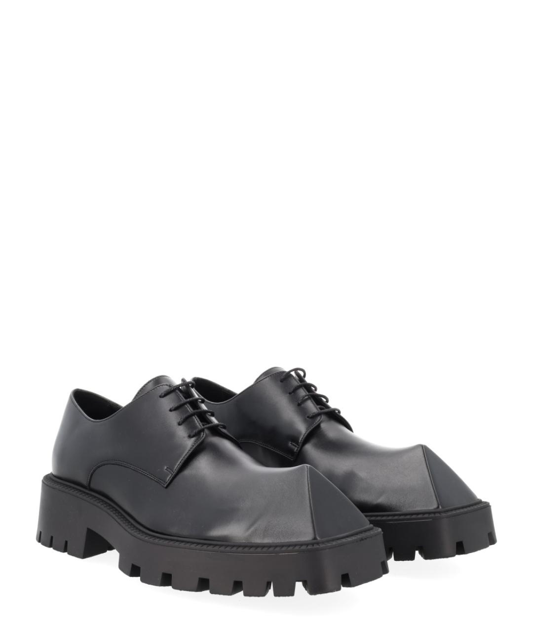 BALENCIAGA Черные кожаные низкие ботинки, фото 2