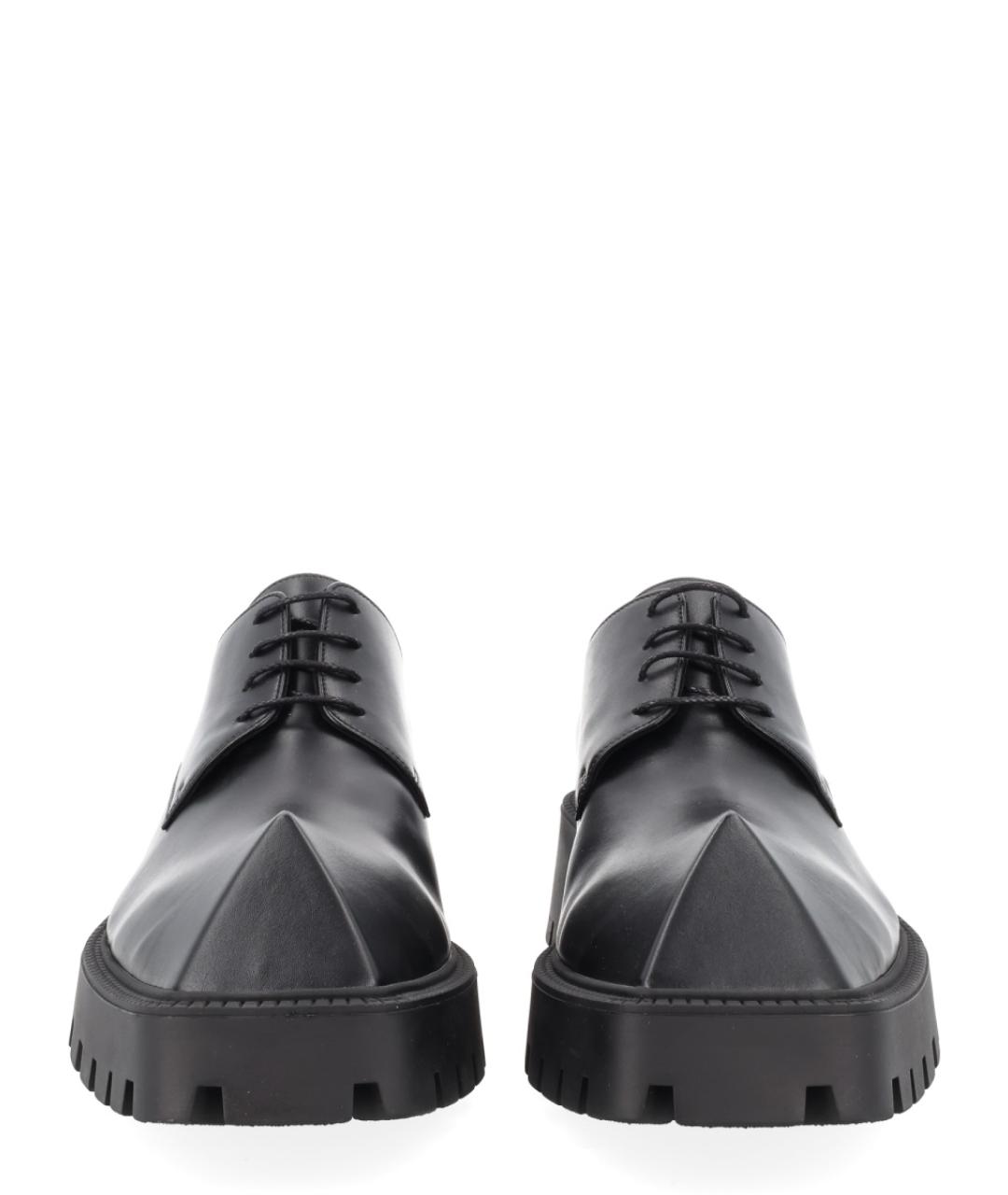 BALENCIAGA Черные кожаные низкие ботинки, фото 3