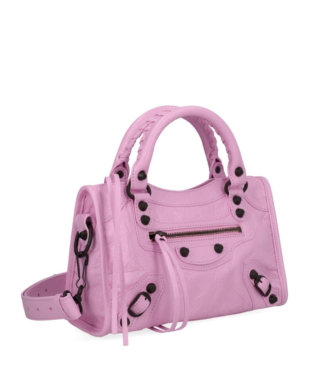 BALENCIAGA Розовая кожаная сумка через плечо, фото 2