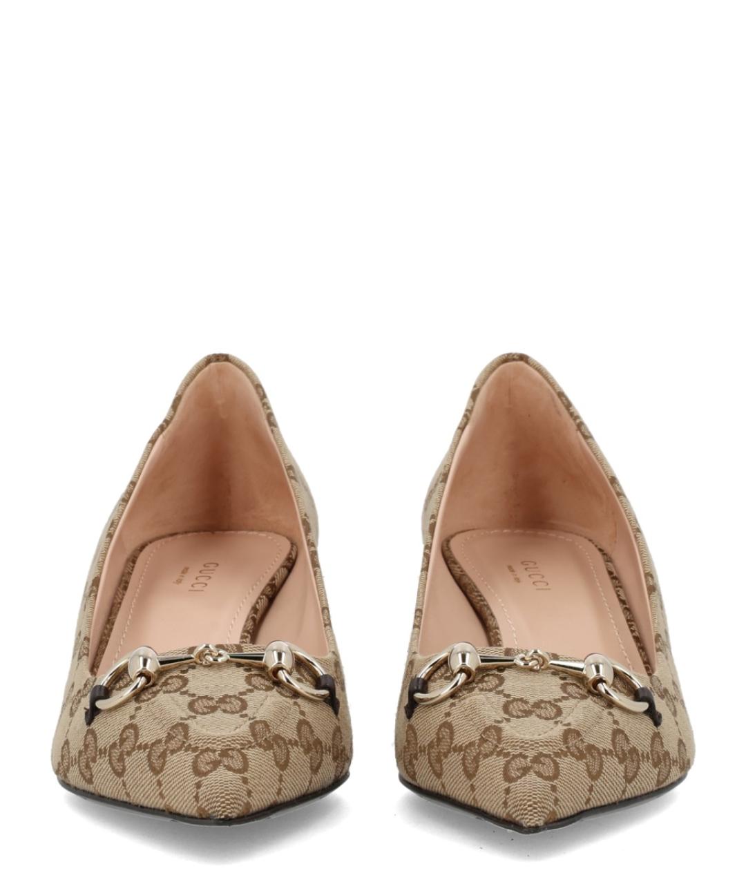 GUCCI Бежевые текстильные туфли, фото 3