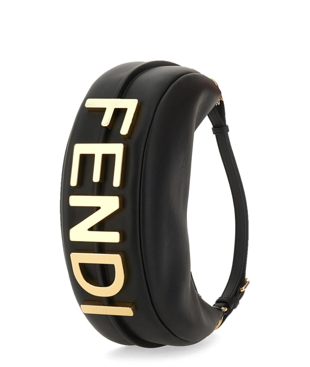 FENDI Черная кожаная сумка тоут, фото 3