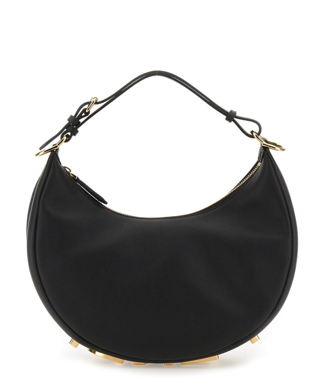 FENDI Черная кожаная сумка тоут, фото 1