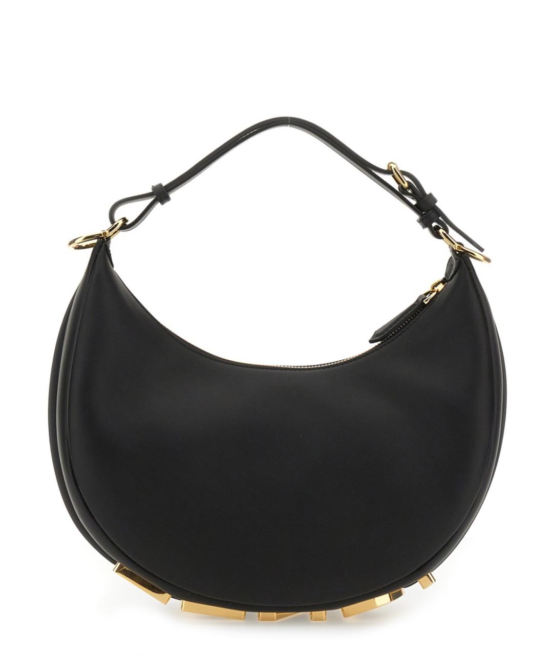 FENDI Черная кожаная сумка тоут, фото 4