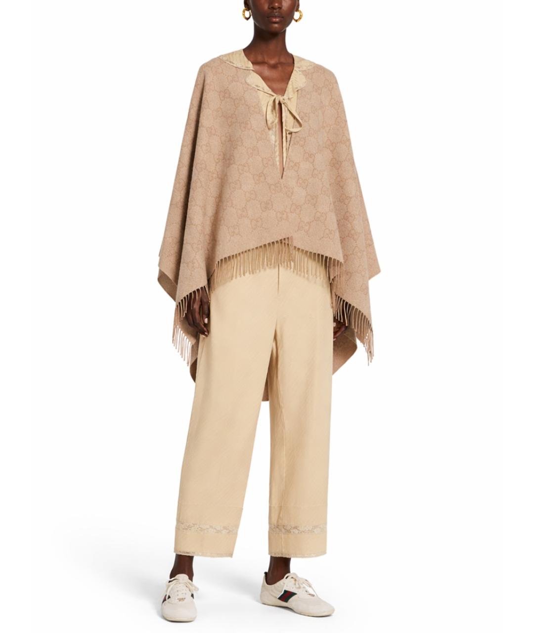 GUCCI Бежевый кашемировый шарф, фото 2