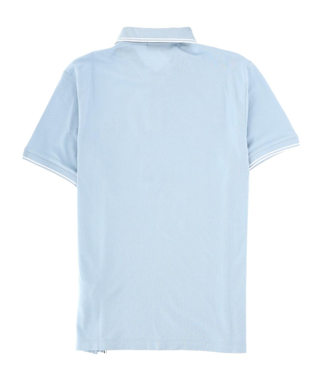 STONE ISLAND Синее хлопковое поло с коротким рукавом, фото 2