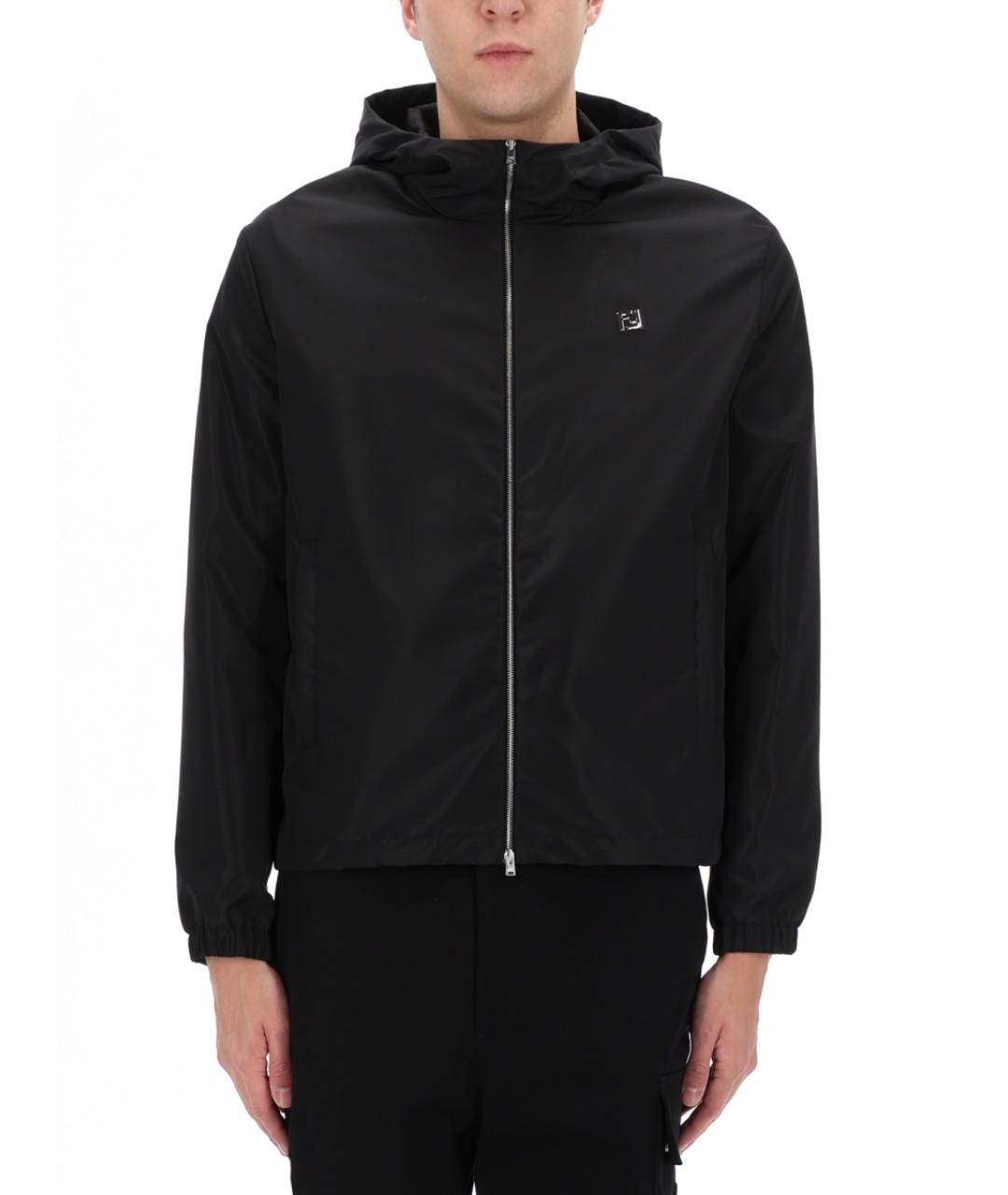 FENDI Черная полиэстеровая куртка, фото 4