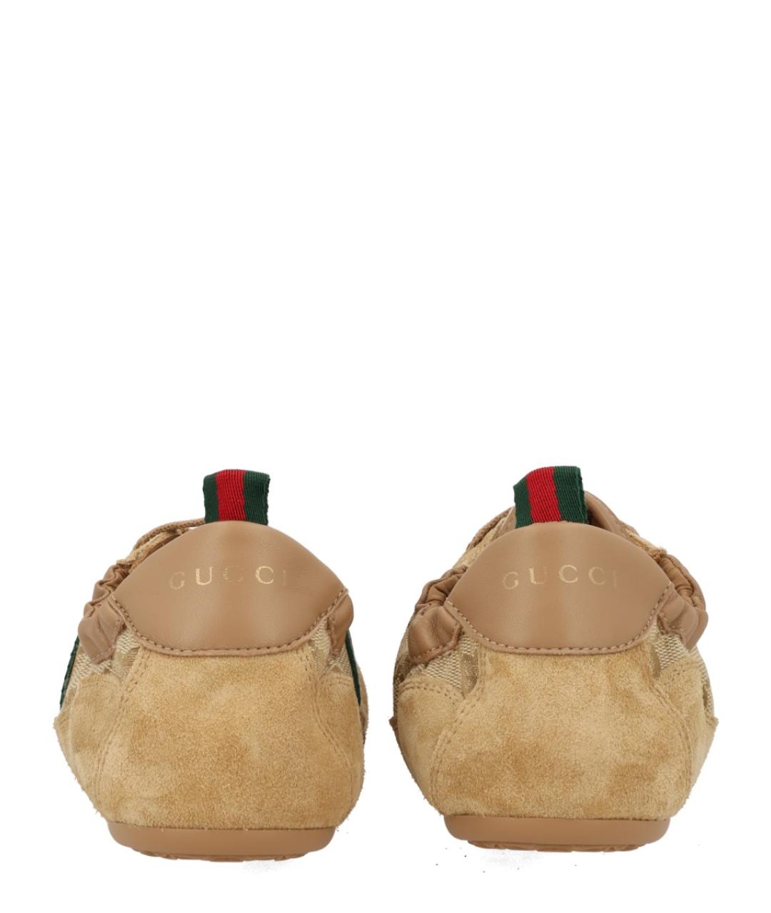 GUCCI Коричневые кожаные кроссовки, фото 3