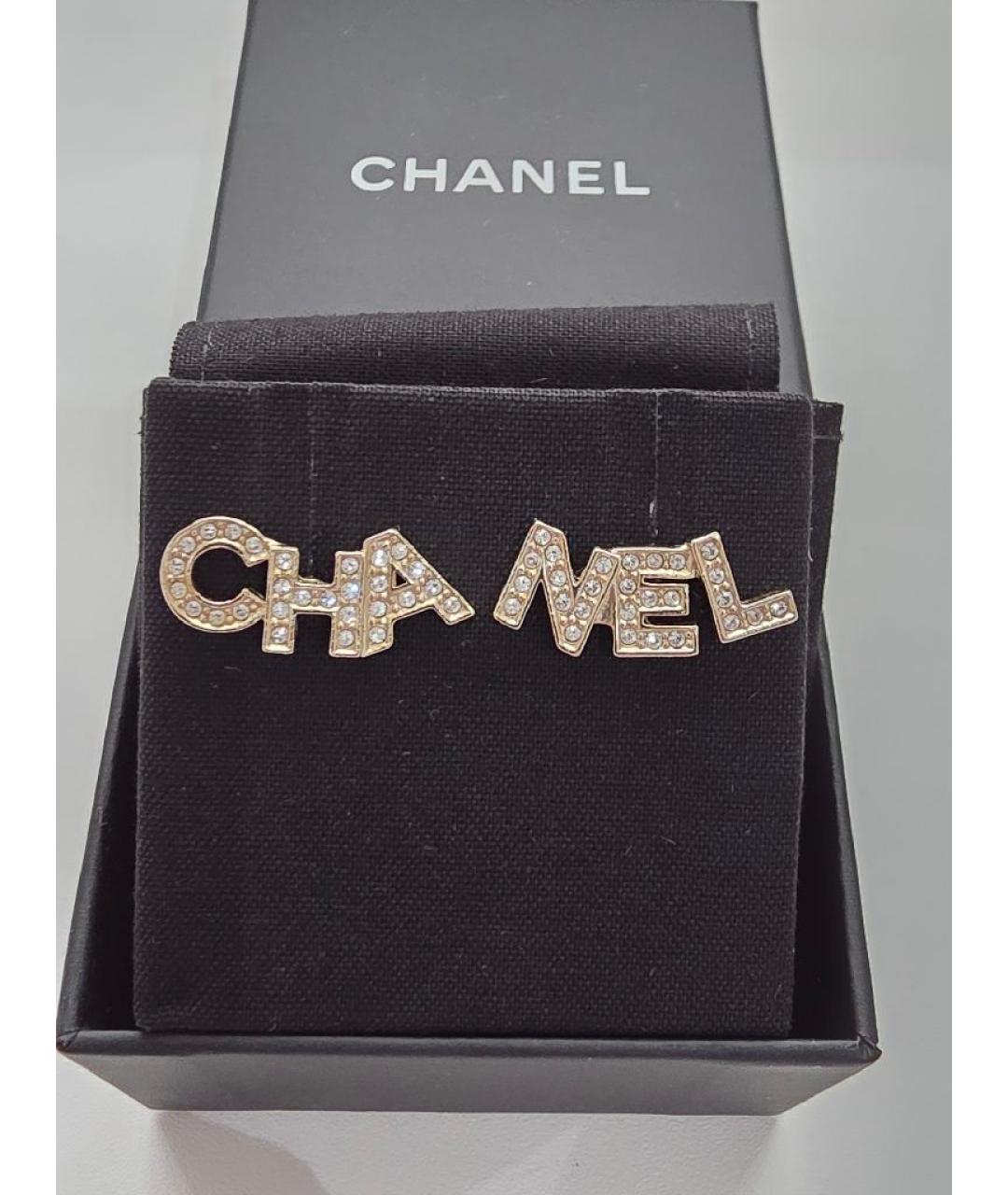 CHANEL Золотые металлические серьги, фото 5