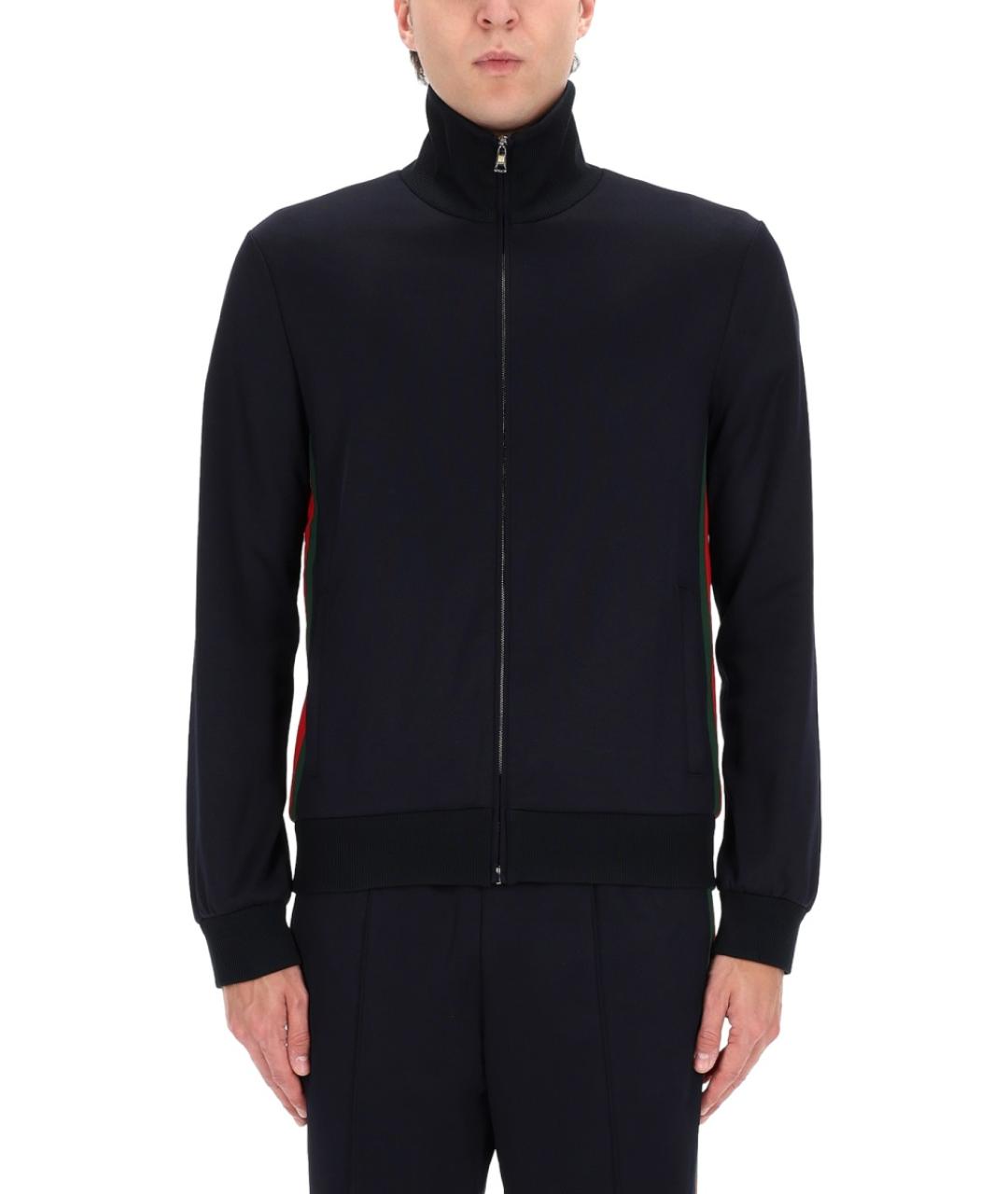 GUCCI Темно-синяя полиэстеровая куртка, фото 1