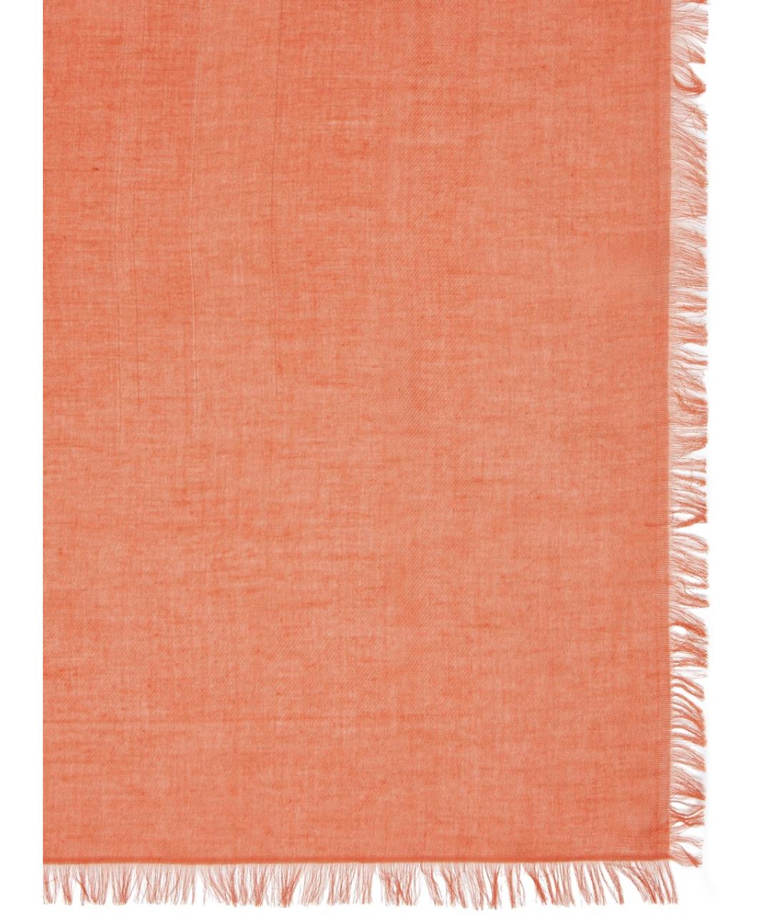 MAX MARA Оранжевый хлопковый шарф, фото 2