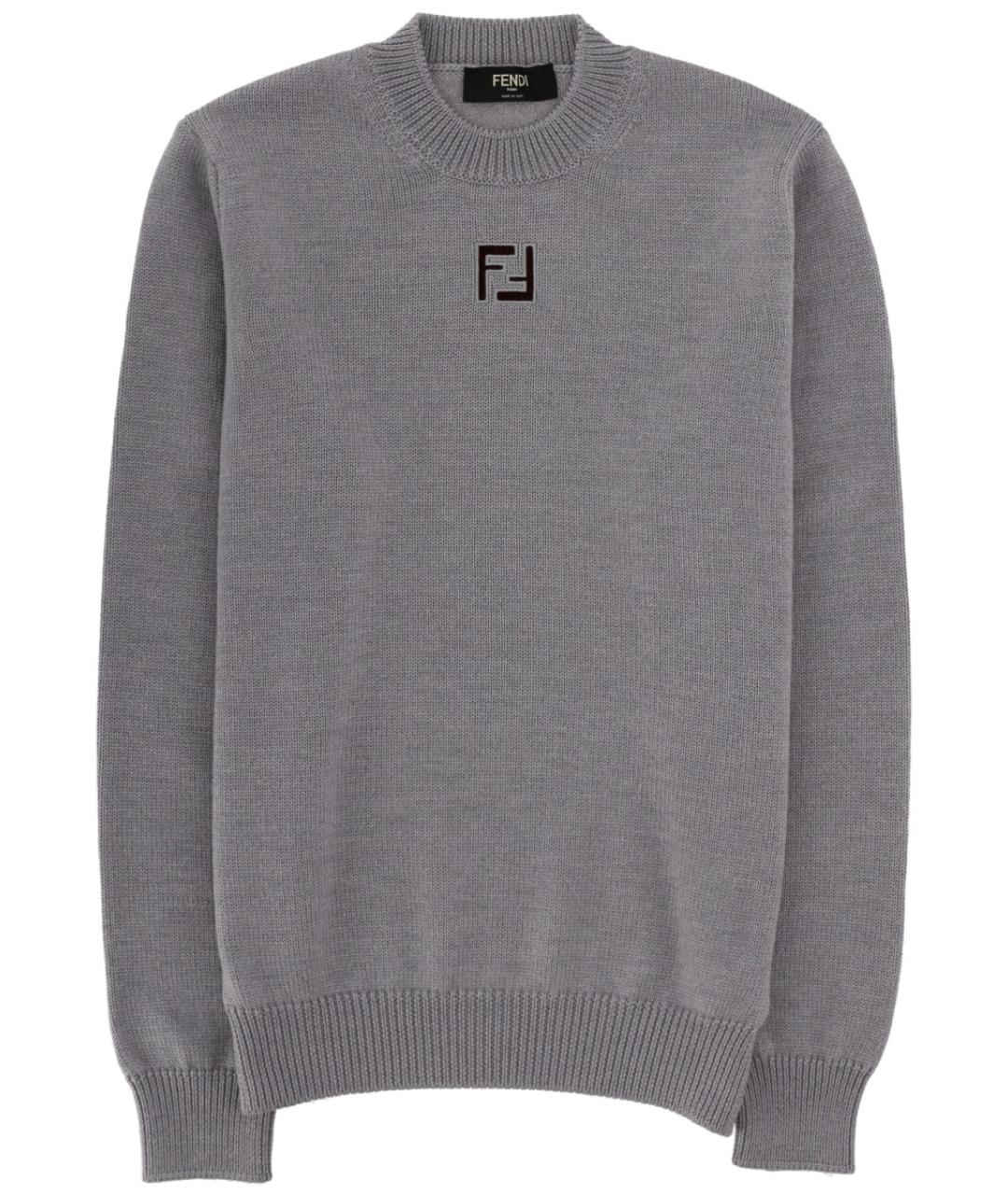 FENDI Серый шерстяной джемпер / свитер, фото 1