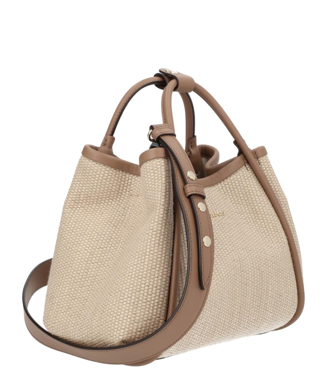 MAX MARA Бежевая хлопковая сумка через плечо, фото 2