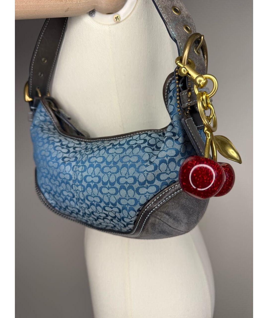 COACH Голубая сумка с короткими ручками, фото 2