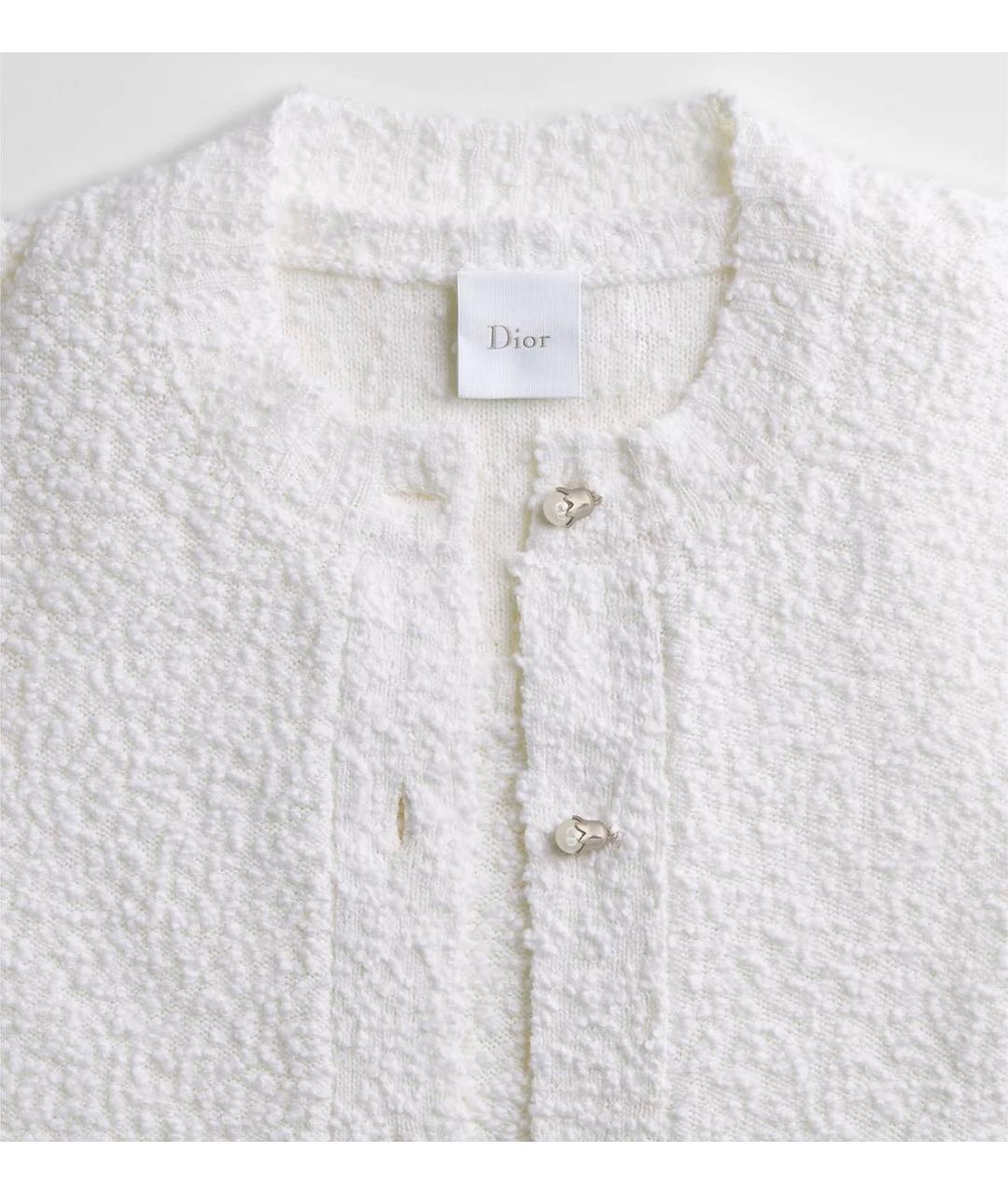 CHRISTIAN DIOR Белый хлопковый кардиган, фото 4