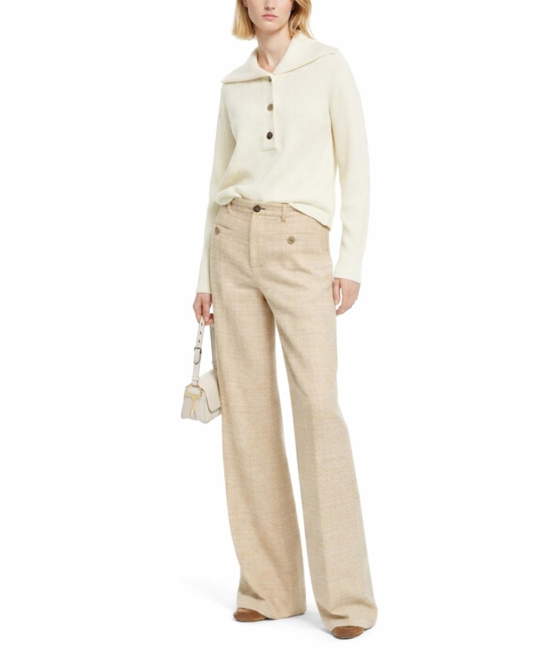 GUCCI Бежевые хлопковые прямые брюки, фото 2