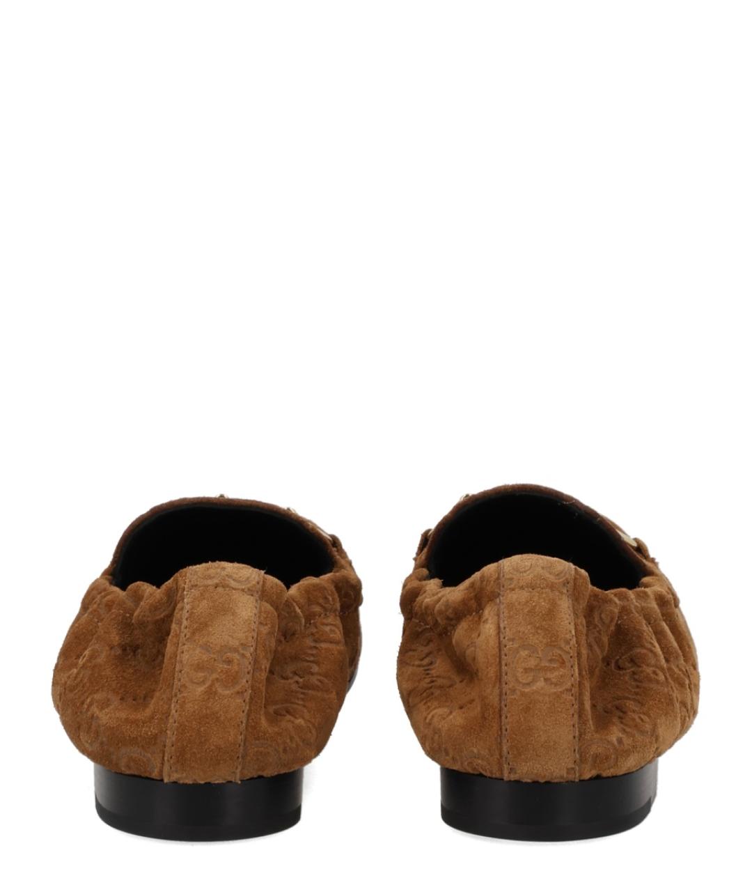 GUCCI Коричневые кожаные лоферы, фото 4