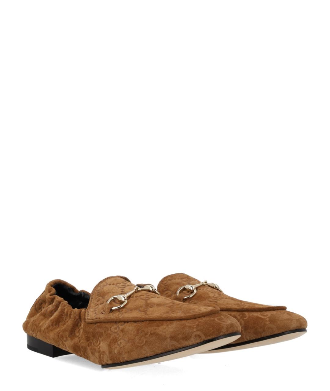 GUCCI Коричневые кожаные лоферы, фото 2