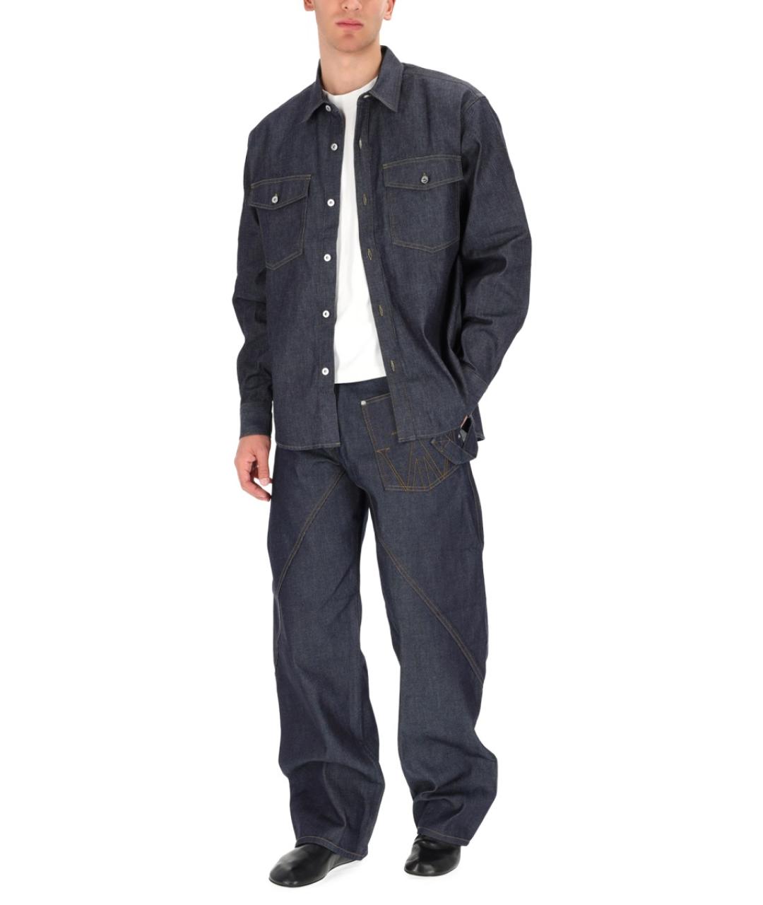 J.W.ANDERSON Синие хлопковые прямые джинсы, фото 3