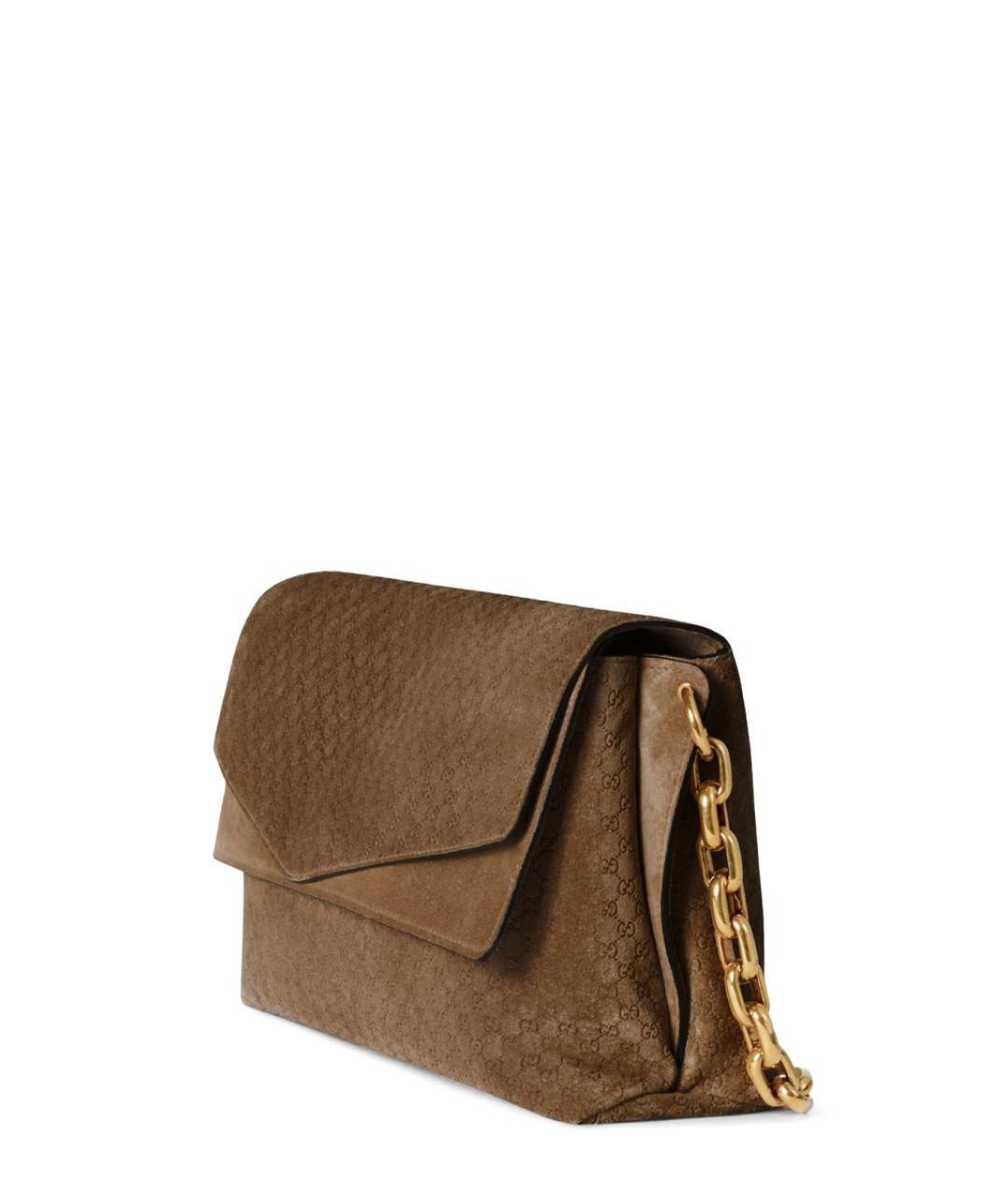 GUCCI Коричневая кожаная сумка через плечо, фото 3