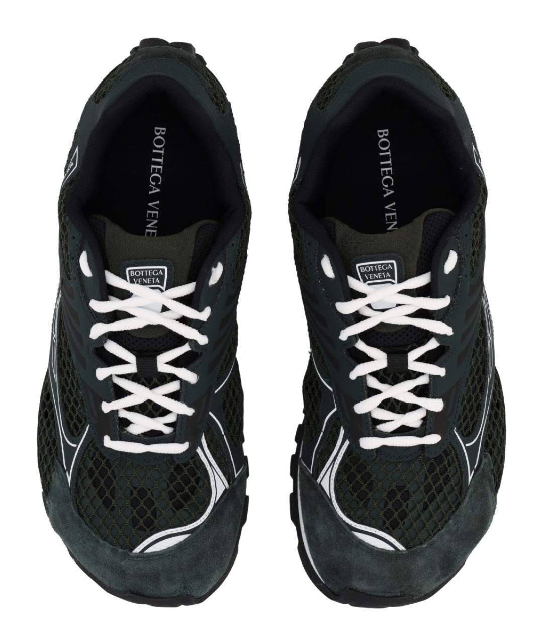 BOTTEGA VENETA Зеленые текстильные низкие кроссовки / кеды, фото 5