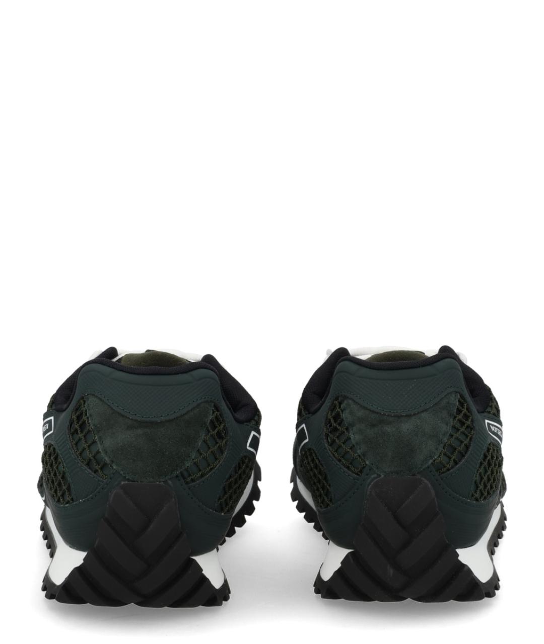 BOTTEGA VENETA Зеленые текстильные низкие кроссовки / кеды, фото 4