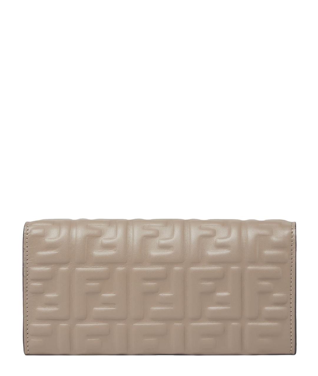 FENDI Бежевый кожаный кошелек, фото 2