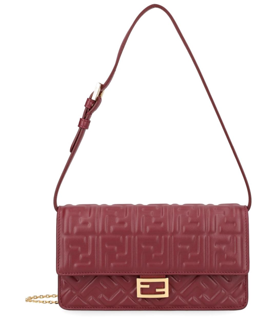 FENDI Бордовый кожаный кошелек, фото 1