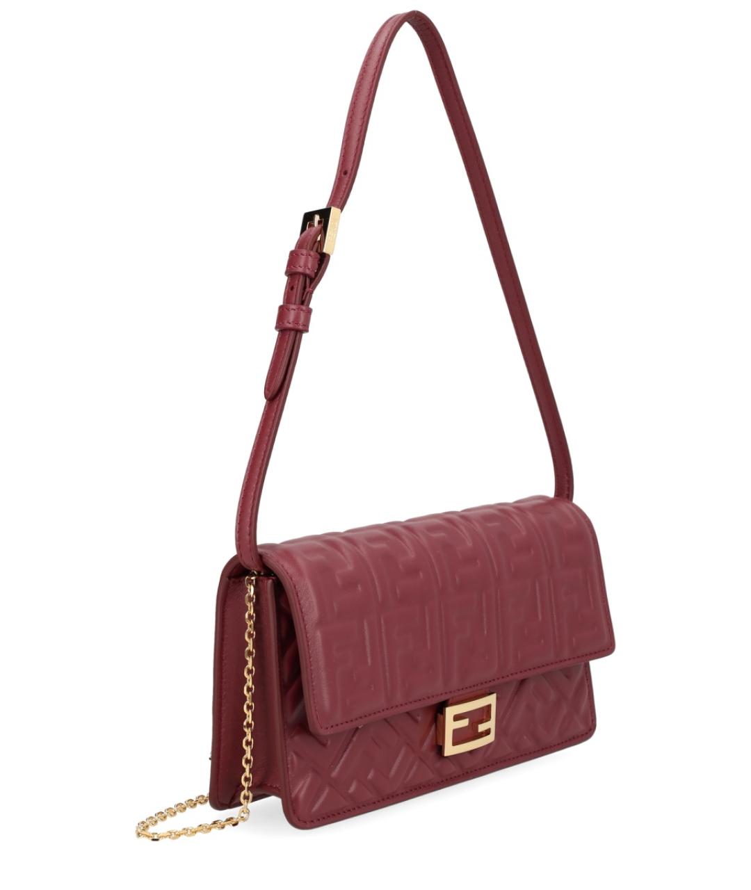 FENDI Бордовый кожаный кошелек, фото 3