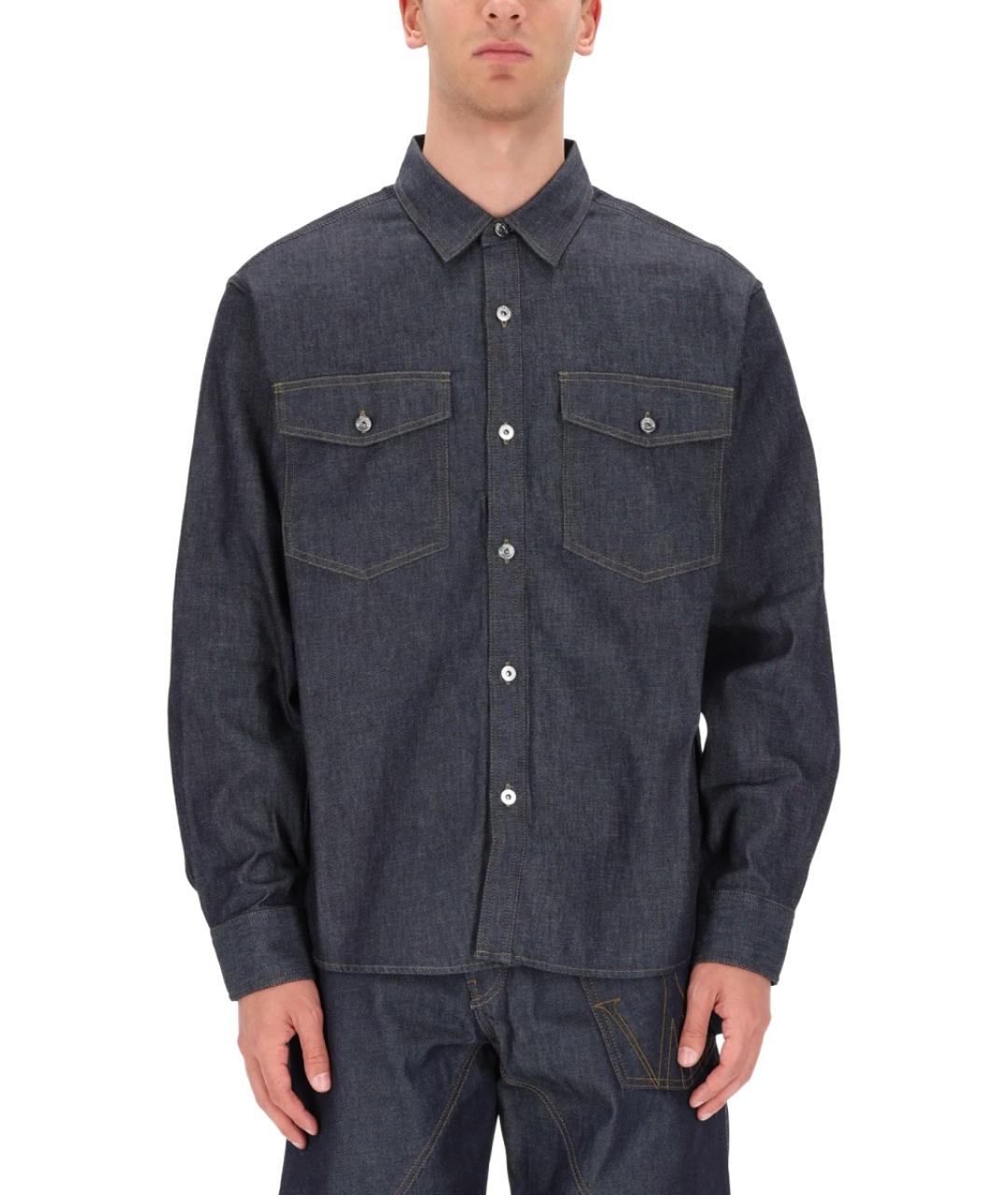 J.W.ANDERSON Синяя хлопковая кэжуал рубашка, фото 5