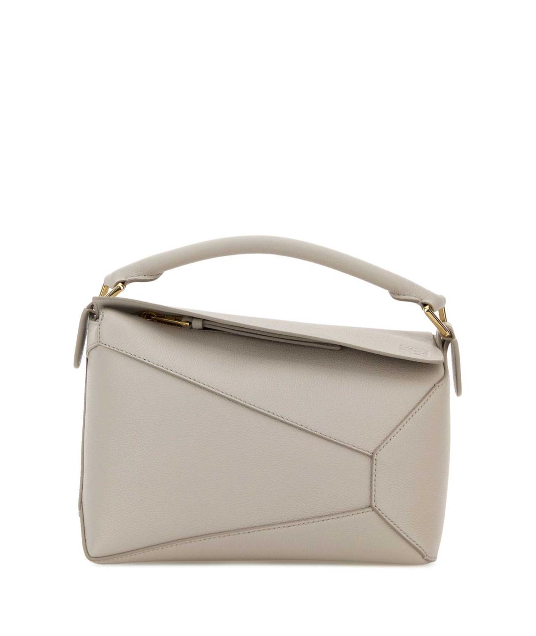 LOEWE Серая кожаная сумка с короткими ручками, фото 1