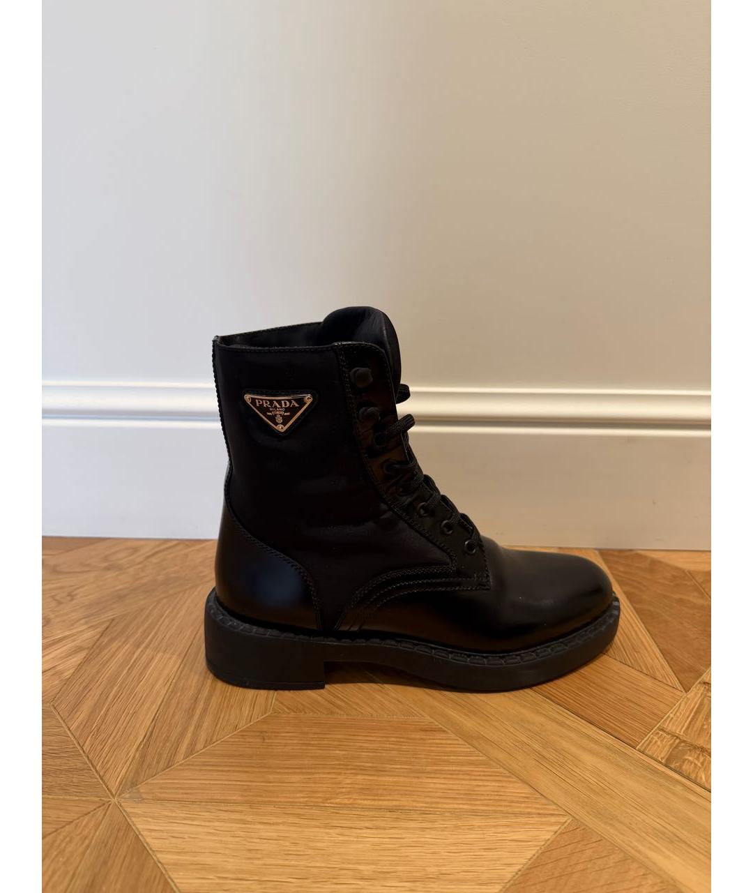 PRADA Черные кожаные ботинки, фото 5