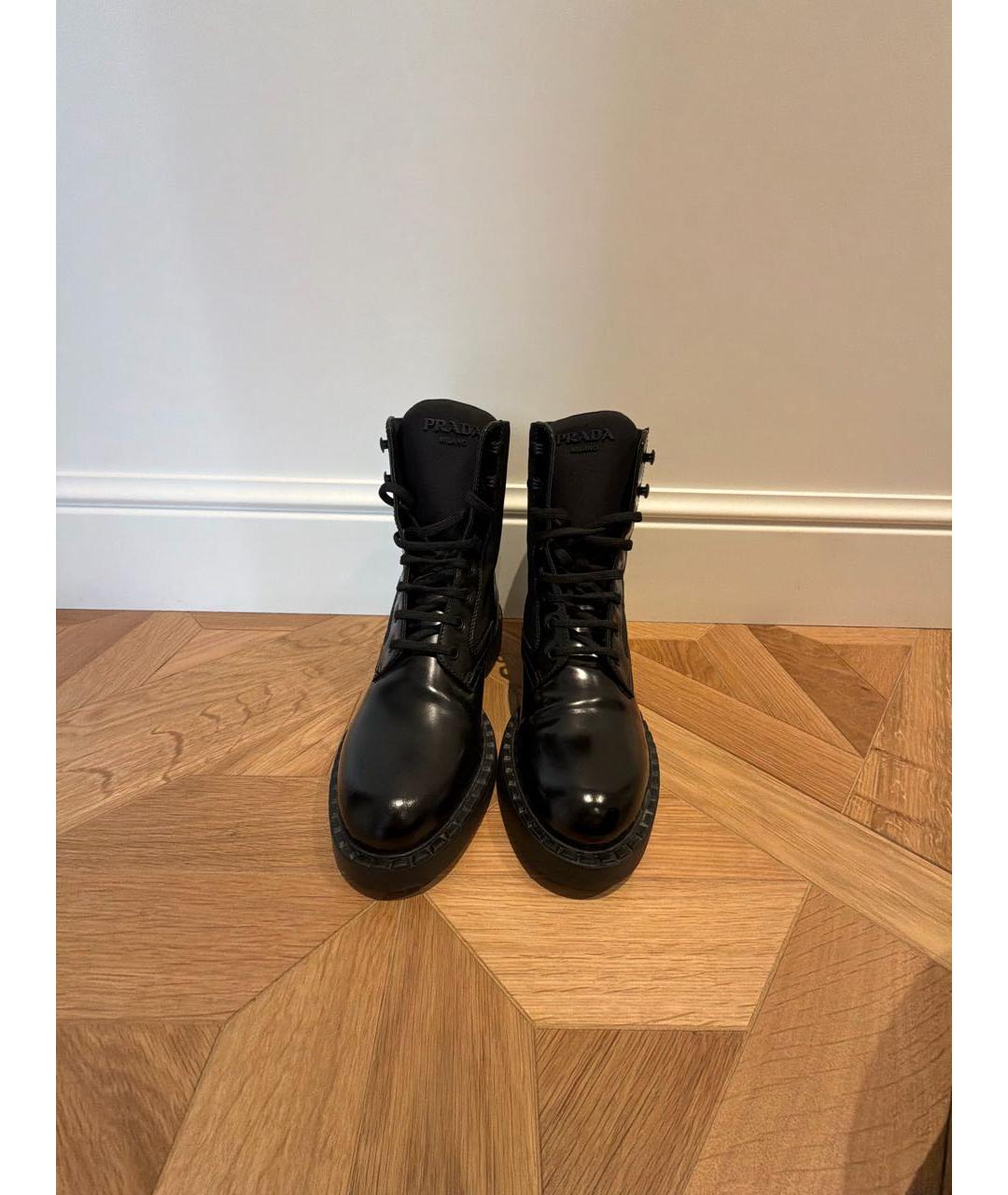 PRADA Черные кожаные ботинки, фото 2