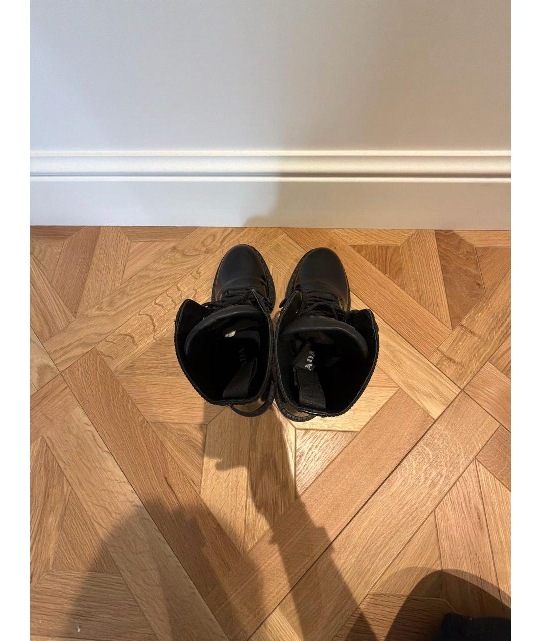 PRADA Черные кожаные ботинки, фото 3