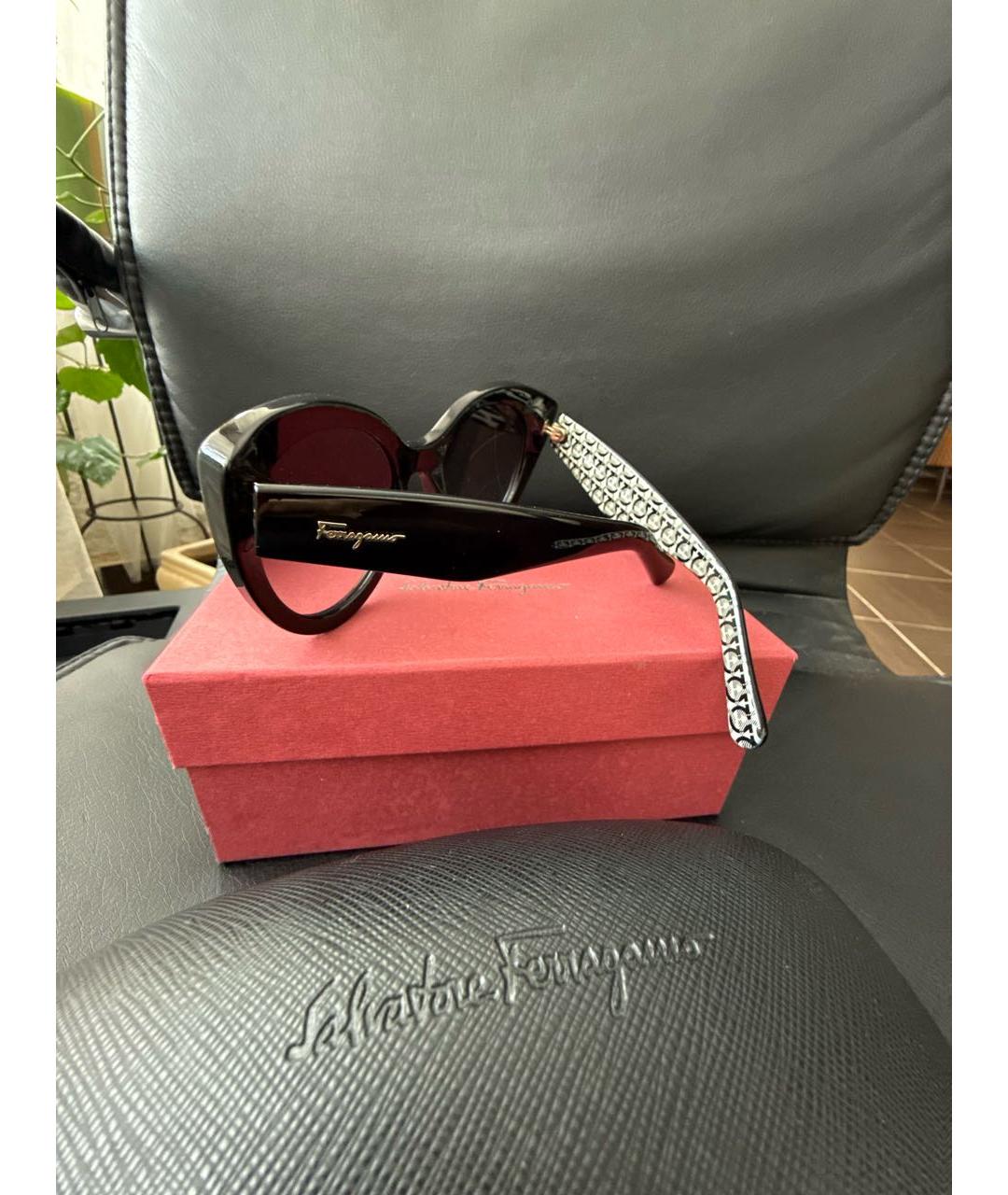 FERRAGAMO Черные пластиковые солнцезащитные очки, фото 3