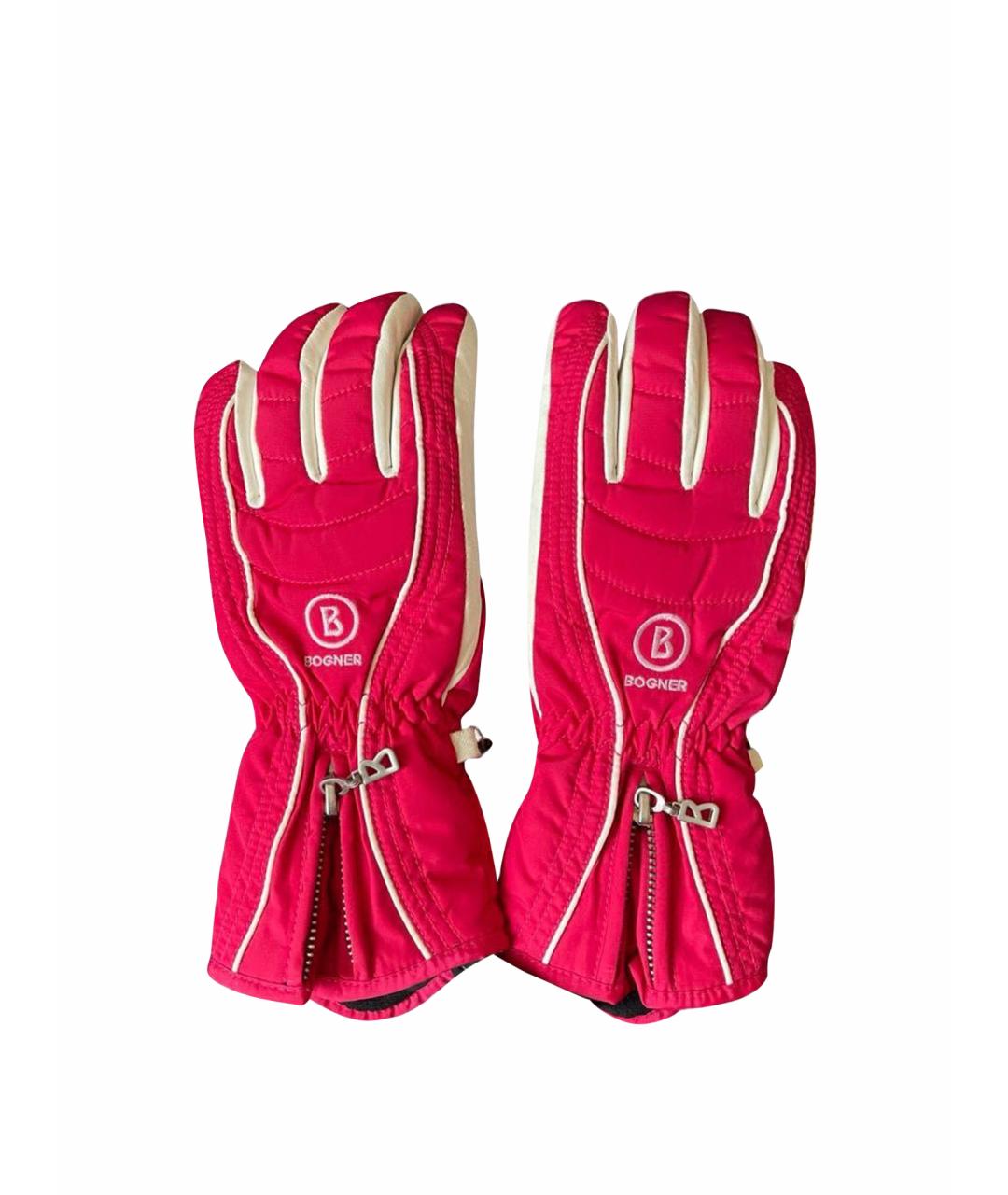 BOGNER Фуксия кожаные перчатки, фото 1